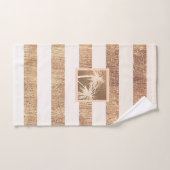 Koper- en crèmepalmbomen met handpalmen bad handdoek (Handdoek)