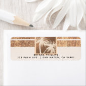 Koper- en crèmepalmbomen met moderne bruiloft etiket (Insitu)