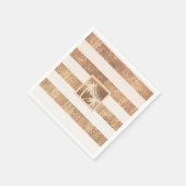 Koper- en crèmepalmbomen met moderne bruiloft servetten (Hoek)