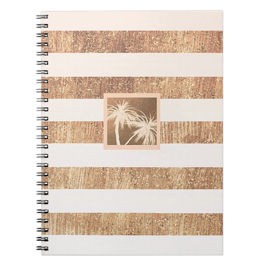 Koper- en crèmepalmbomen Moderne afbeelding Notitieboek (Voorkant)