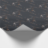 Koper en Donkerblauw Dit is het seizoen en Holly Cadeaupapier (Hoek)