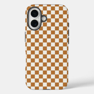 Koper en eierschaal schaakbordpatroon iPhone 16 hoesje