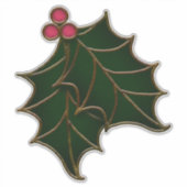 Koper en Glas in lood Holly Leaves Sticker (Voorkant)