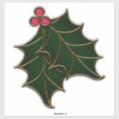 Koper en Glas in lood Holly Leaves Sticker (Vel)