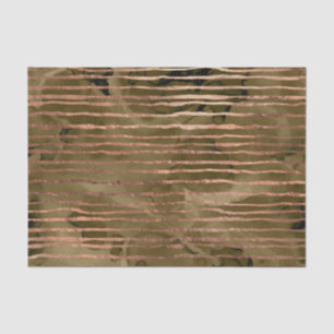 Koper en Goud Aquarel Strepen Patroon Tissuepapier