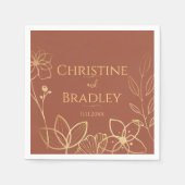 Koper en goud bruiloft servet (Voorkant)