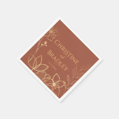 Koper en goud bruiloft servet (Hoek)