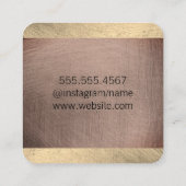 Koper en Goud Metallic (Faux) Vierkante Visitekaartje (Achterkant)