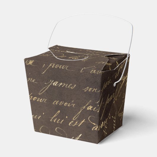 Koper en Goud Vintage Calligrafie Bedankdoosjes (Voorkant Zijde)