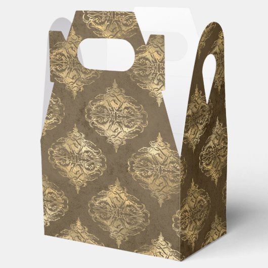 Koper en Gouden Damask Bedankdoosjes (Geopend)