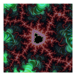 Koper en groene Mandelbrot Set Fractale Zoom Perfect Poster
