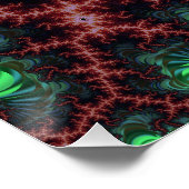 Koper en groene Mandelbrot Set Fractale Zoom Perfect Poster (Hoek)