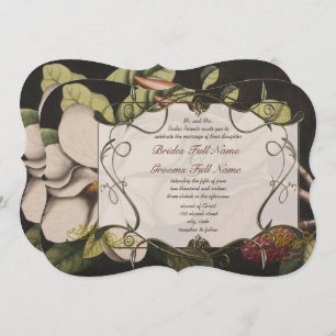 Koper en Ivory Magnolia Geenery Wedding Invites Kaart