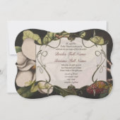 Koper en Ivory Magnolia Geenery Wedding Invites Kaart (Voorkant)