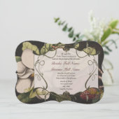 Koper en Ivory Magnolia Geenery Wedding Invites Kaart (Staand voorkant)