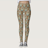 Koper en Jade Green Hamsa Hands Leggings (Voorkant)