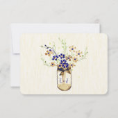 Koper en marine Wilde Flower Mason Jar RSVP Kaartje (Achterkant)