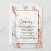 Koper en marmer Wedding Bold Elegance Kaart (Voorkant)