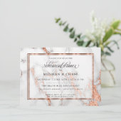 Koper en marmer Wedding Bold Elegance Kaart (Staand voorkant)