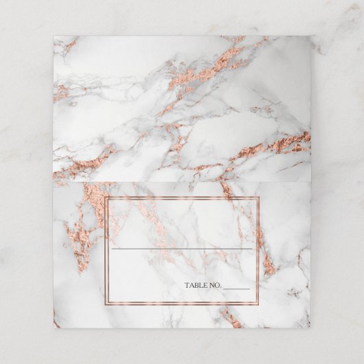 Koper en marmer Wedding Bold Elegance Plaatskaartje (Buitenkant ongevouwen)