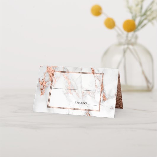 Koper en marmer Wedding Bold Elegance Plaatskaartje (Voorkant)