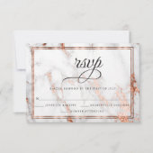 Koper en marmer Wedding Bold Elegance RSVP Kaartje (Voorkant)
