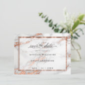 Koper en marmer Wedding Bold Elegance Save The Date (Staand voorkant)