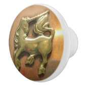 Koper en messing unicorn Medallion Ceramic Knob. Keramische Knop (Rechts)