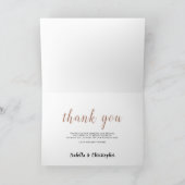 Koper en middernacht blauw hedendaags huwelijk bedankkaart (Binnen)