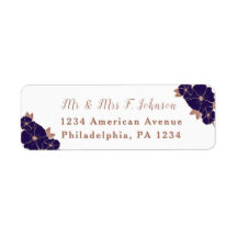 Koper en middernacht blauw hedendaags huwelijk