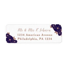 Koper en middernacht blauw hedendaags huwelijk etiket