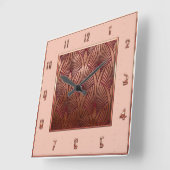 Koper en Roze acrylwandklok Vierkante Klok (Hoek)