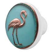 Koper en turquois flamingo keramische knop (Rechts)