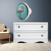 Koper en turquois flamingo keramische knop