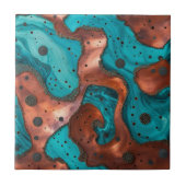 Koper en turquoise Abstract Tegeltje (Voorkant)