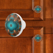 Koper en turquoise diamant keramische knop