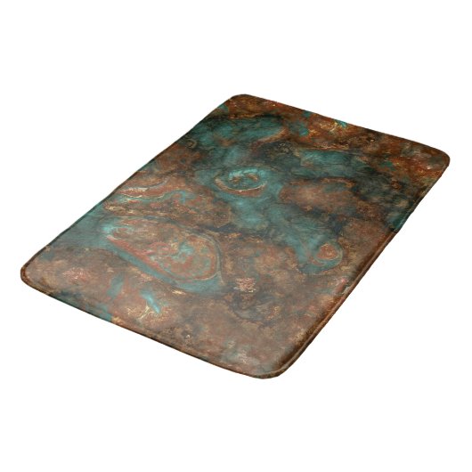 Koper en Turquoise Stone Abstract Badmat (Gekanteld)