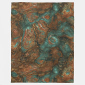 Koper en Turquoise Stone Abstract Fleece Deken (Voorkant)