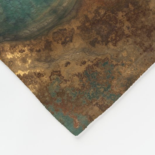 Koper en Turquoise Stone Abstract Fleece Deken (Hoek)