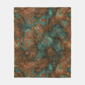 Koper en Turquoise Stone Abstract Fleece Deken (Voorkant)