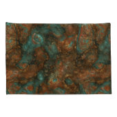 Koper en Turquoise Stone Abstract Kussensloop (Achterkant-Rechts)