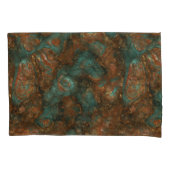 Koper en Turquoise Stone Abstract Kussensloop (Voorkant-Links)