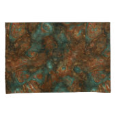 Koper en Turquoise Stone Abstract Kussensloop (Voorkant-Rechts)