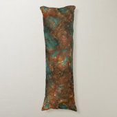 Koper en Turquoise Stone Abstract Lichaamskussen (Voorkant Verticaal)