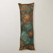 Koper en Turquoise Stone Abstract Lichaamskussen (Achterkant (Verticaal))
