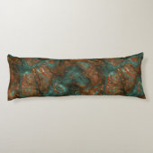 Koper en Turquoise Stone Abstract Lichaamskussen (Achterkant)