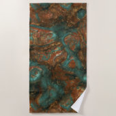 Koper en Turquoise Stone Abstract Strandlaken (Voorkant)