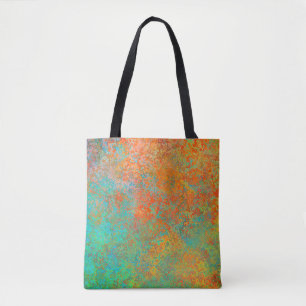 Koper en turquoise textuur tote bag