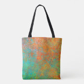 Koper en turquoise textuur tote bag (Achterkant)