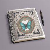 Koper en turquoise vlinder sticker